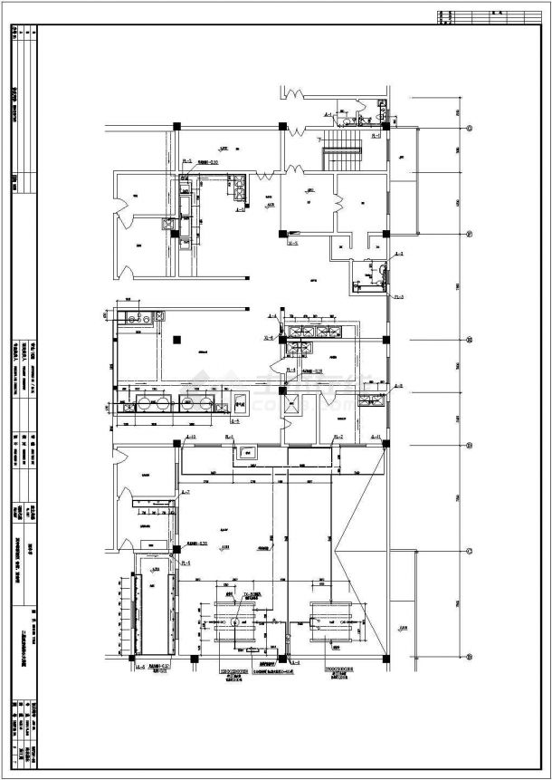 某校园二层食堂给排水设计CAD套图-图一
