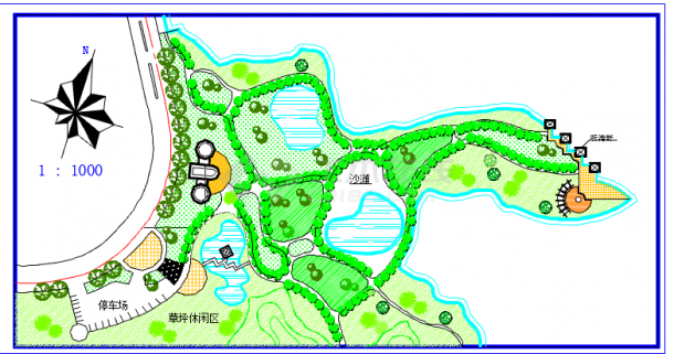 某地区小型小游园景观设计规划图纸-图一