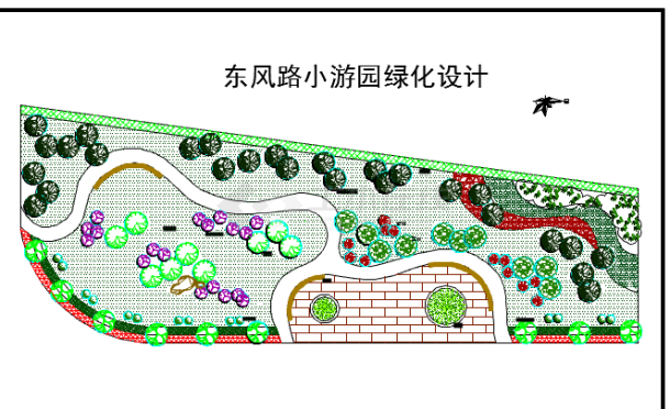 某地区小游园绿化景观设计平面详图-图二