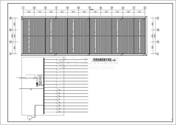  Water supply and drainage and electrical construction drawing of a steel structure workshop - Figure 1