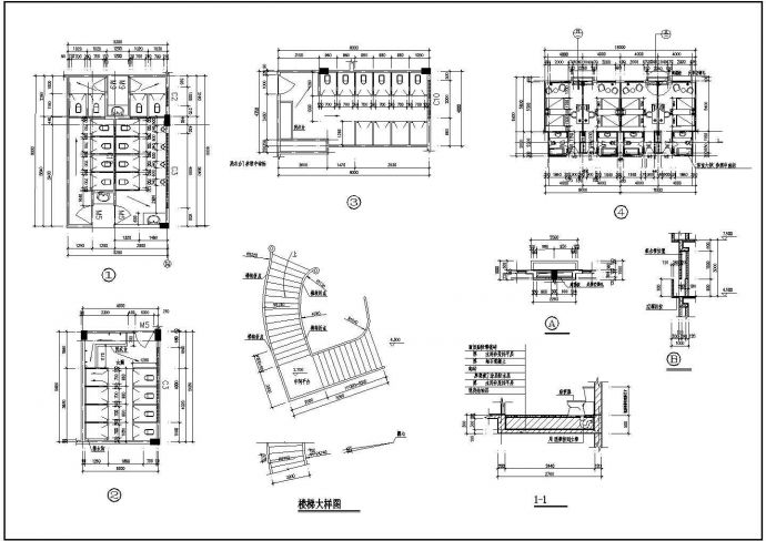 现代风格四层酒店建筑施工图，共13张图_图1