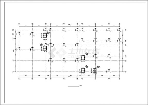 福州某地上四层幼儿园结构施工图纸（高6.9米）-图二