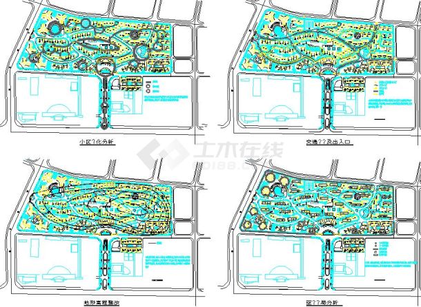 某地区花园总平面景观设计规划分析图-图一