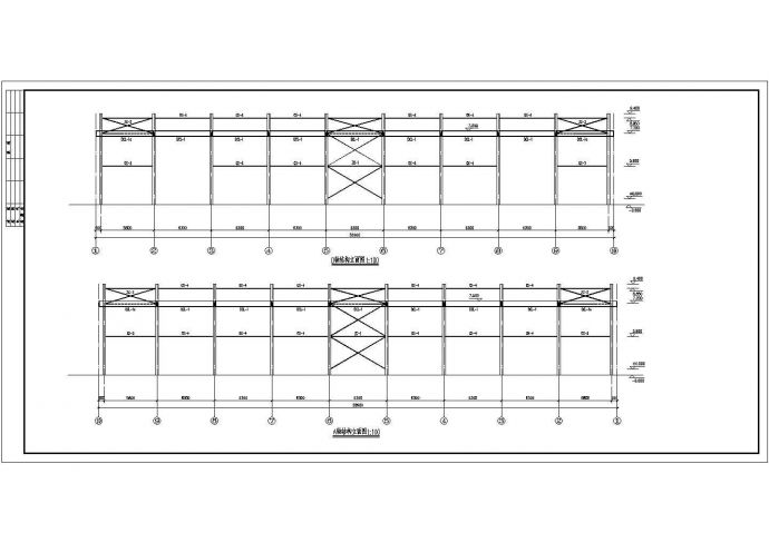 大连某21米跨单层门式刚架厂房图（桩基础）_图1