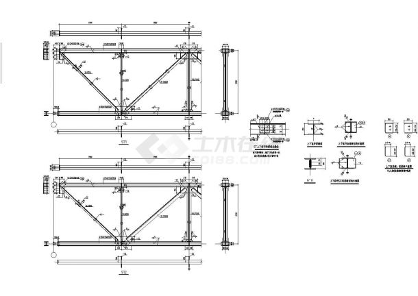 某28米跨单层门式刚架厂房结构图（结构设计说明）-图二