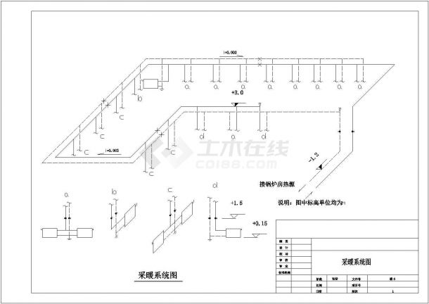 某污水厂仓库工程采暖通风设计图-图一