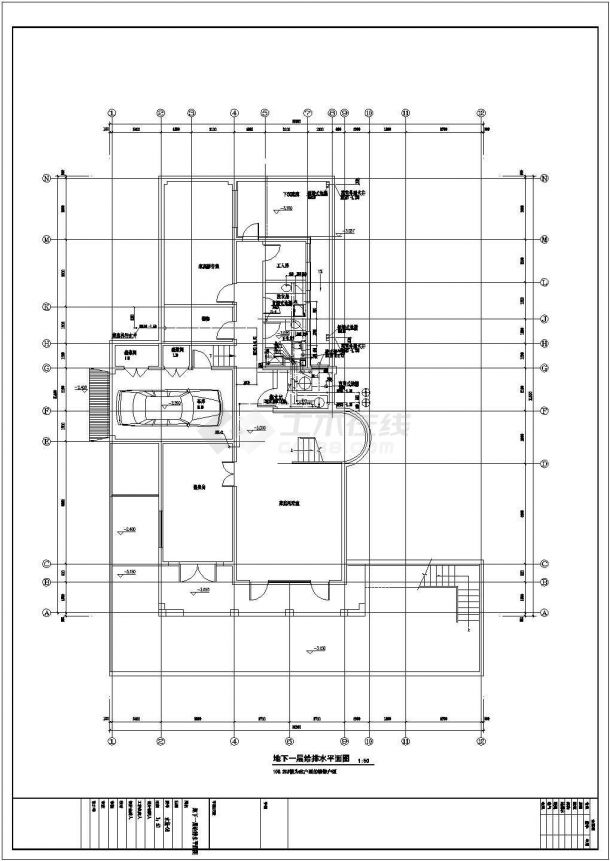某地高档二层别墅给排水设计施工图-图二