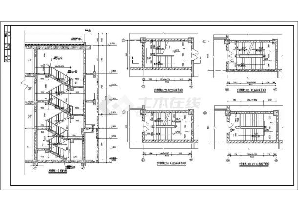 楼梯建筑设计大样节点详图纸（共2张）-图一