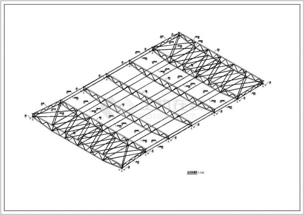 某中学体育馆屋盖桁架结构设计图纸-图二