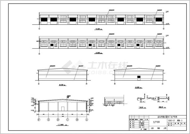 某市2400平方米单层生产车间建筑方案图（高7.5米）-图二