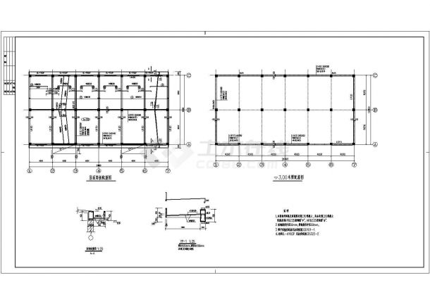 某城市工业仓库砖混结构施工设计图纸-图一