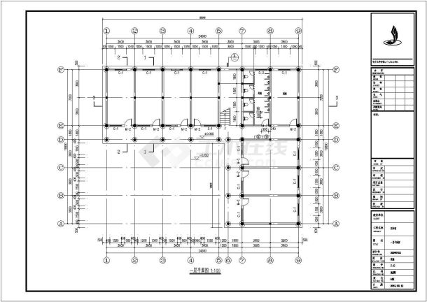 694.386平方米某图书馆建筑施工图纸-图二