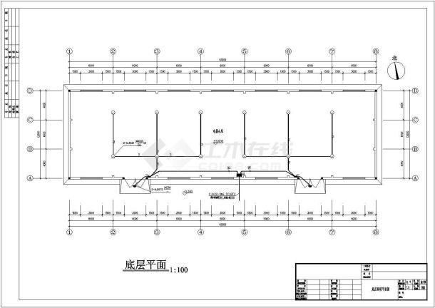 某517㎡生产临建仓库电气施工图纸（含电气设计说明）-图一