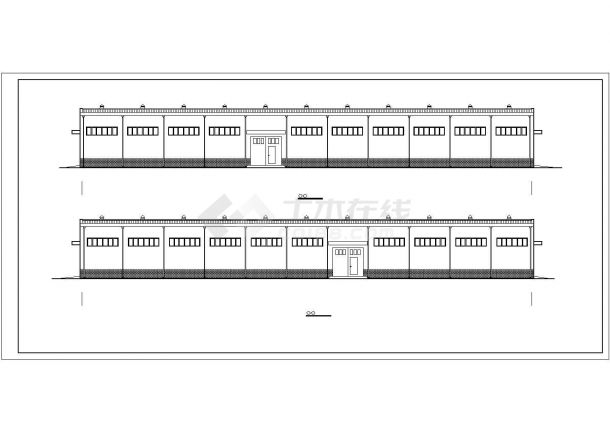 某单层钢结构小厂房平屋顶建筑方案图（高7米）-图二