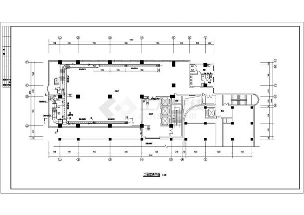 5850㎡酒店建筑空调系统设计施工图（新风机房大样图）-图二