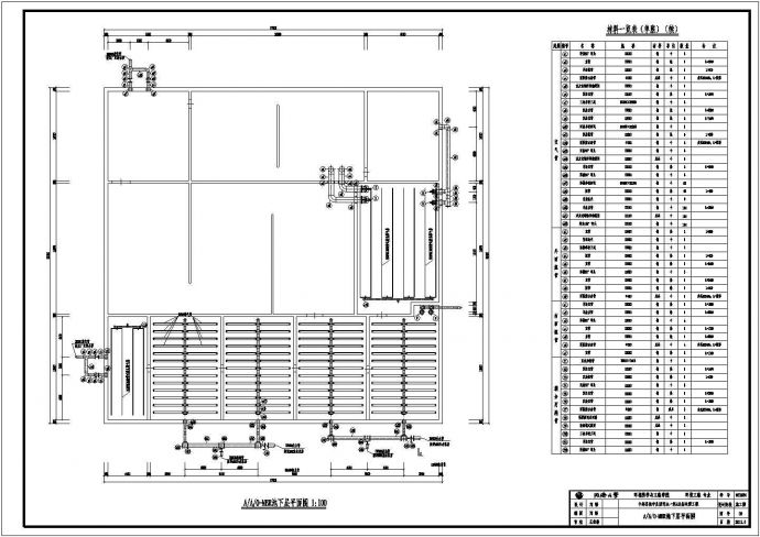 AAO-MBR池给排水施工平面图和剖面图_图1
