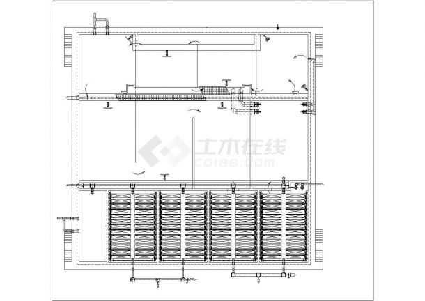 AAO-MBR池给排水施工平面图和剖面图-图二