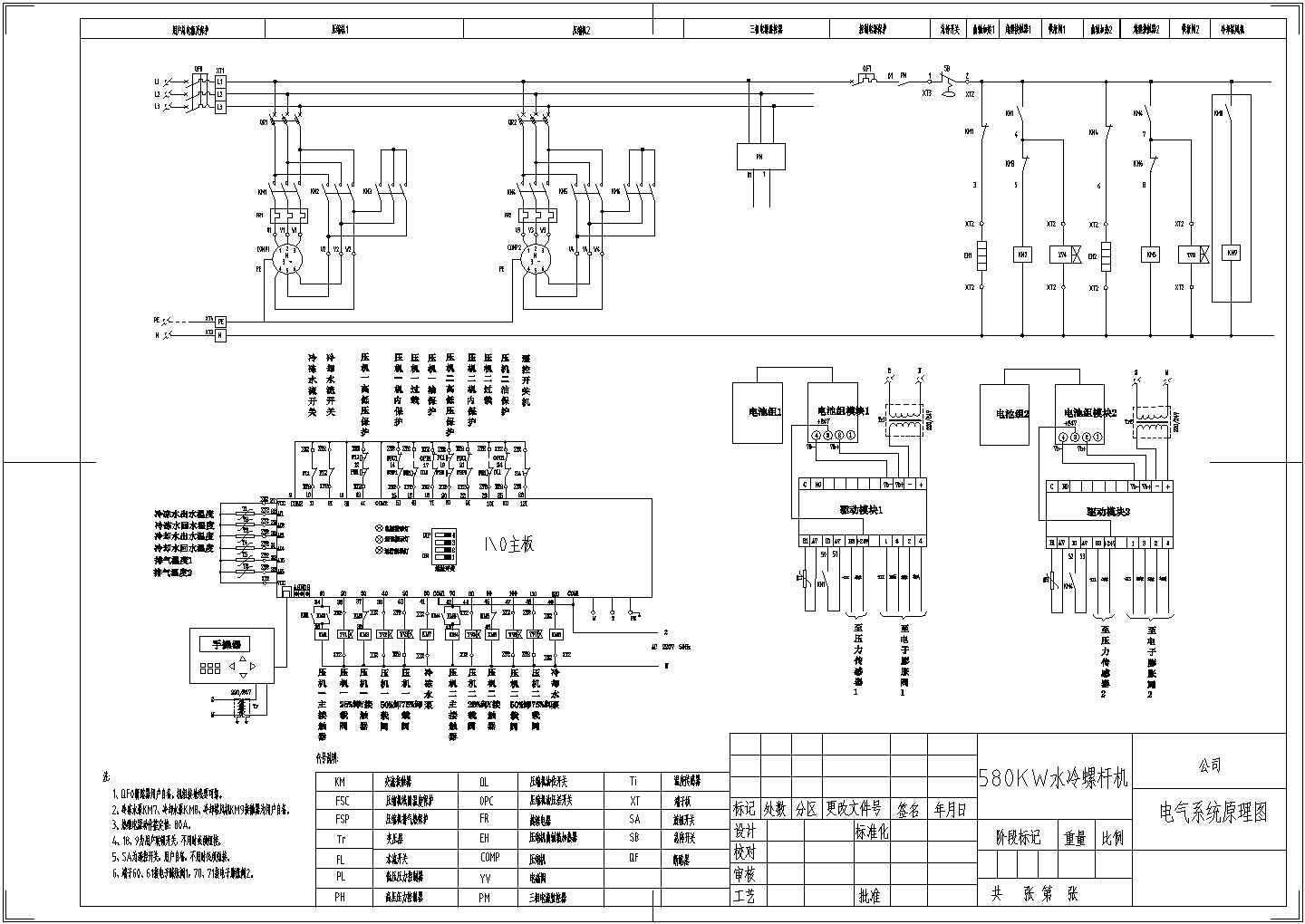 螺杆机控制柜电气设计原理图（共1张）