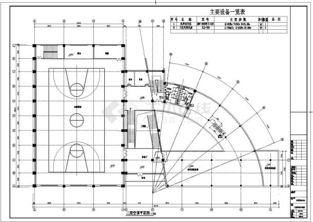 【北京】4980㎡学校体育活动中心暖通设计施工图（地暖）-图一