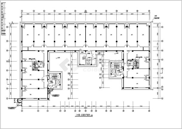 8层办公楼通风防排烟设计施工图（地下室、人防）-图一