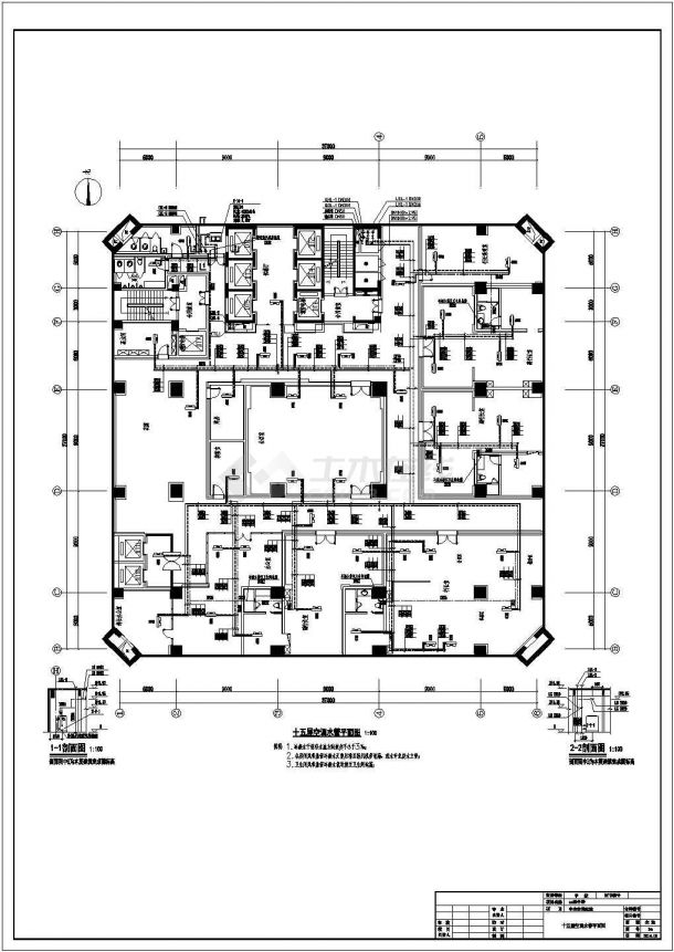 [郑州]45000㎡二十四层办公楼空调设计施工图-图一