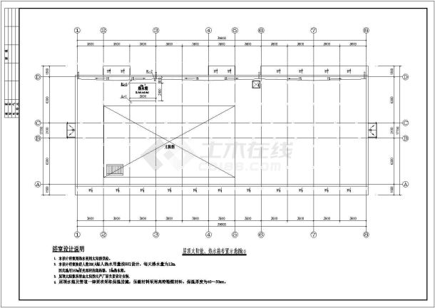 某地区四层宿舍楼给排水设计施工图-图一