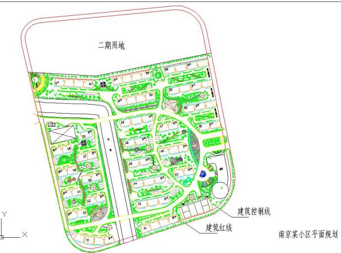 某地小型小区的平面景观规划设计图_图1