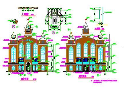 某地区教堂建筑施工详图（共4张）-图一