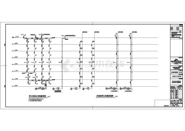 威海某工业区仓储区水产品分装车间给排水图纸-图二