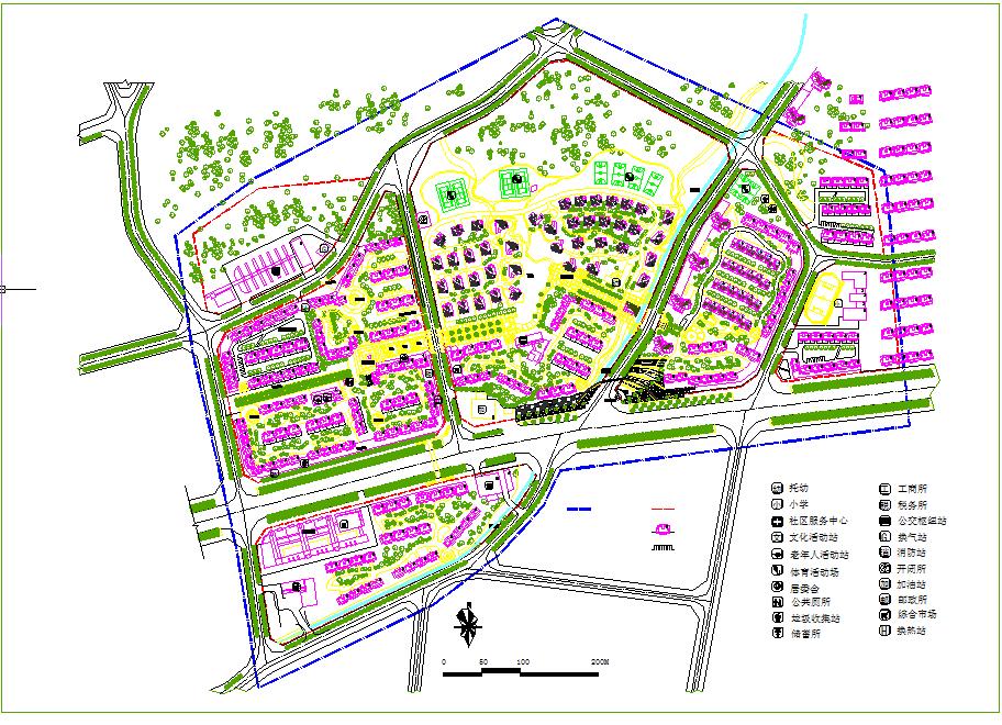 某地区小型新城小区园林景观规划图