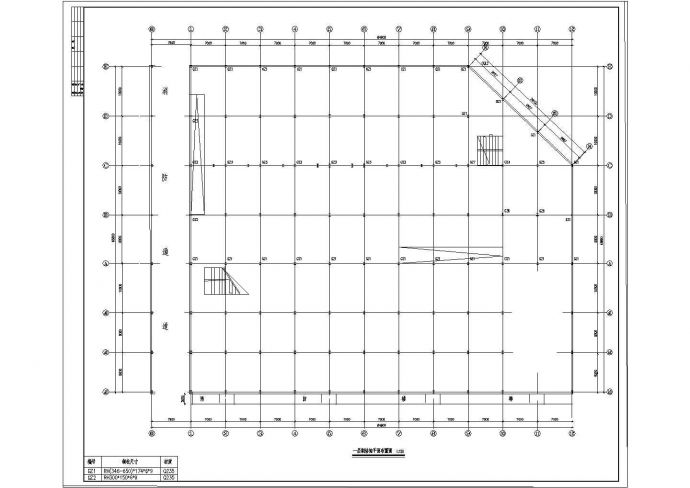 某四层超市钢结构平面布置设计施工图_图1
