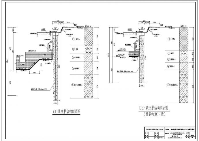 服务中心地下室基坑支护结构设计图_图1
