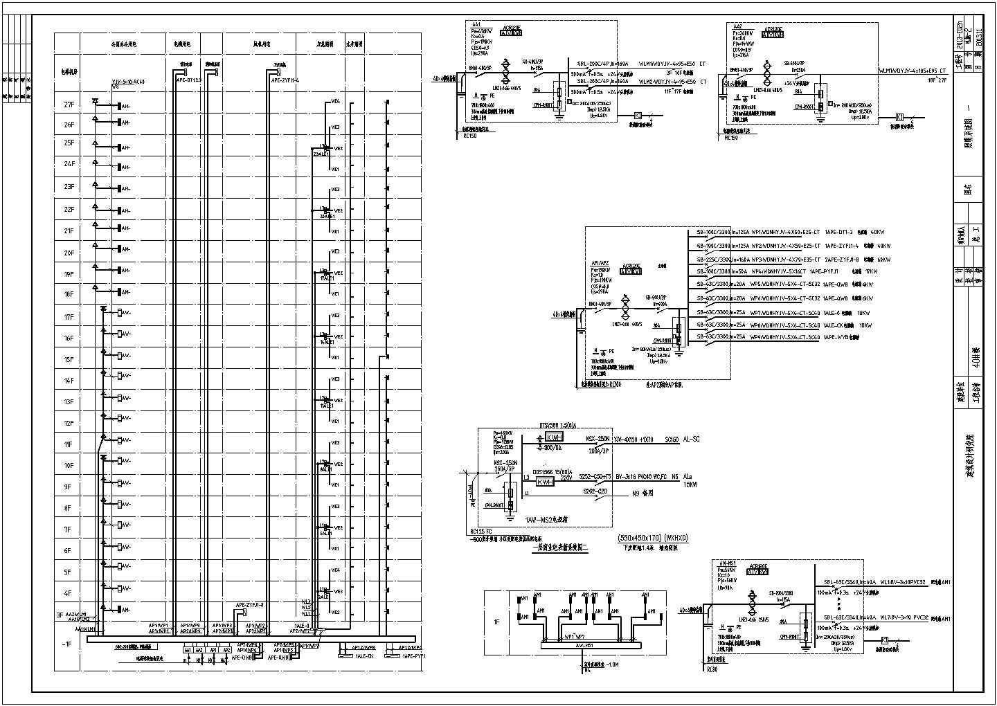 [河北]25000㎡二十七层综合商住楼强弱电系统施工图纸（办公商业）