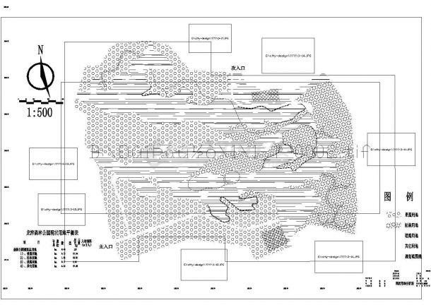 宣威市龙津森林公园全套施工设计cad图纸（含效果图）-图一