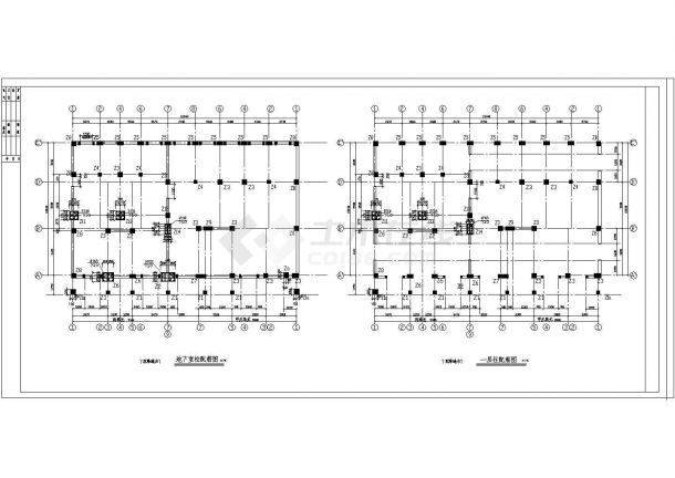 某底框六层住宅楼砖混结构设计施工图（共12张）-图一