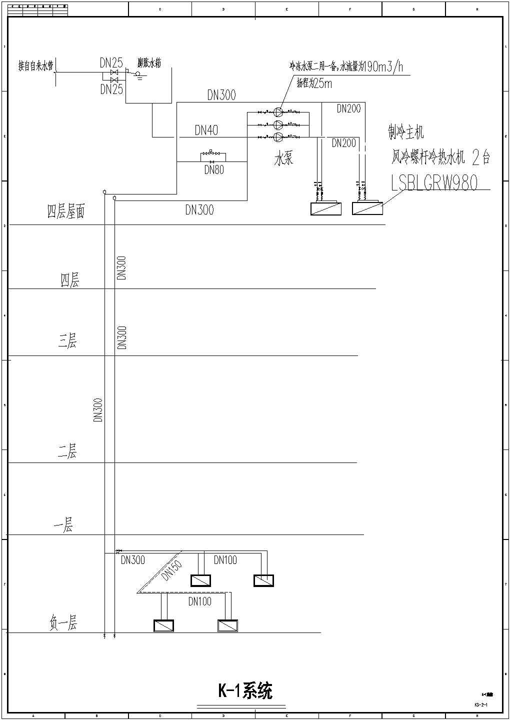 4层商业综合楼空调通风系统设计施工图（风冷模块机组）