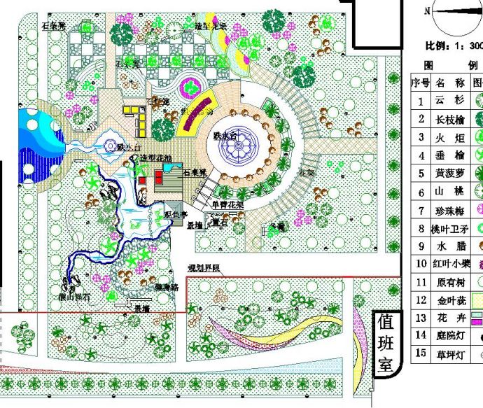 某地区文化广场平面景观规划设计图纸_图1