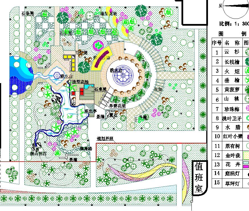 某地区文化广场平面景观规划设计图纸