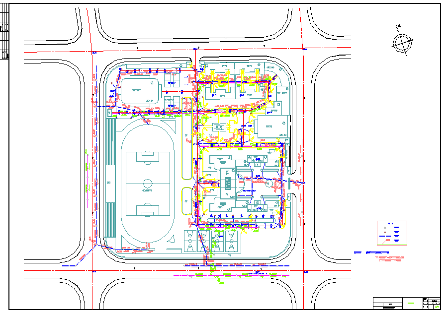 某市职教中心道路给排水工程设计图