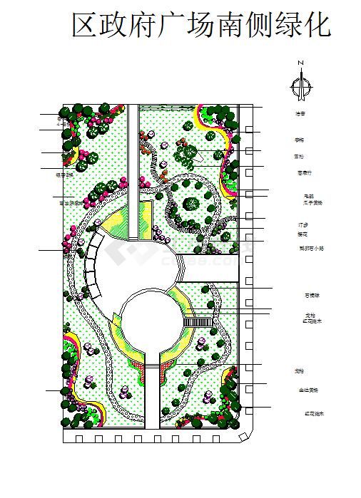 某地广场南侧景观绿化设计图（共3张）-图二