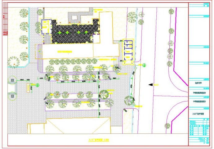 某地小型入口广场绿化景观设计图纸_图1