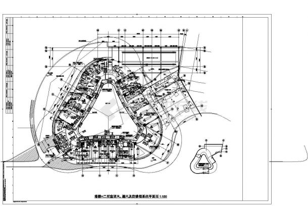 [江苏]93598㎡商业中心建筑空调通风及防排烟系统设计施工图（著名院设计）-图一