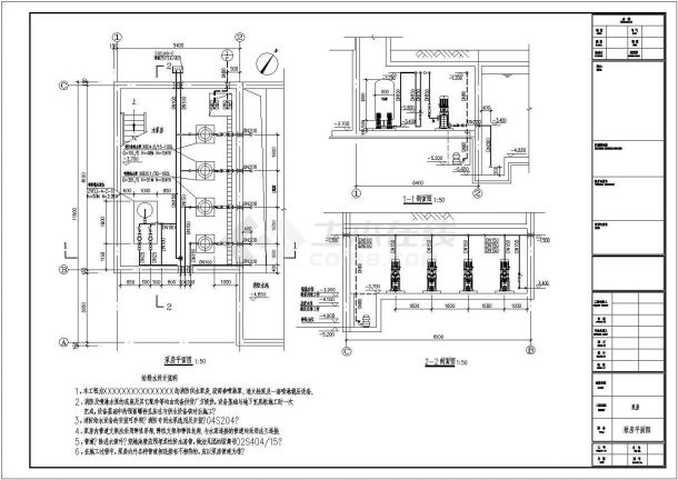 某地区消防供水泵房节点设计详图（含说明）-图一