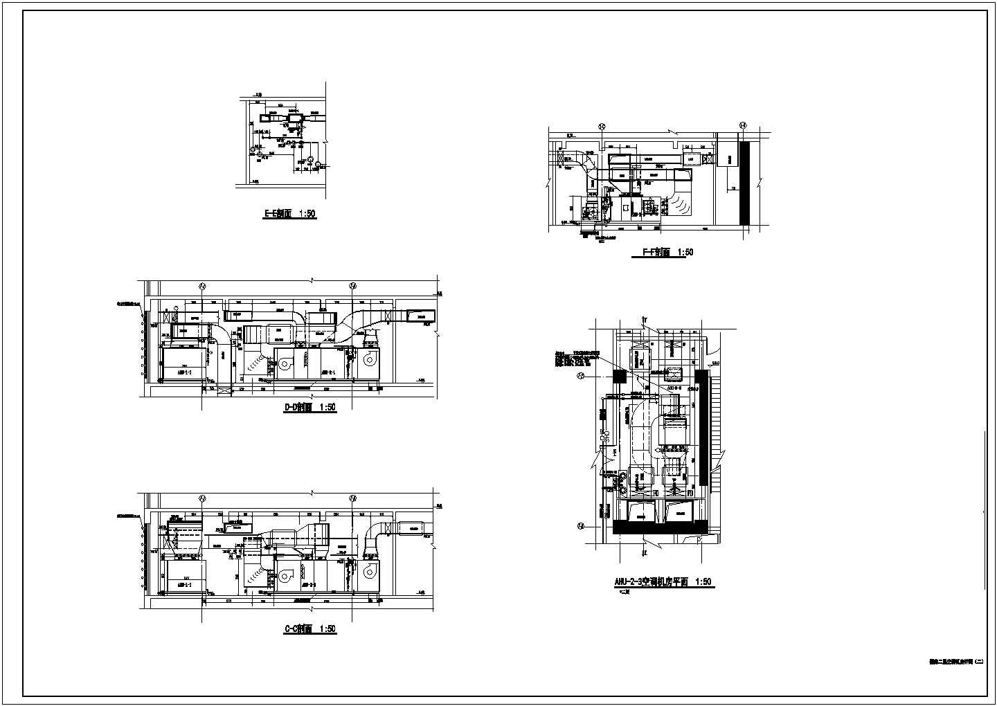 [江苏]四层商业广场项目空调及消防系统设计施工图（含消防机房图丰富）