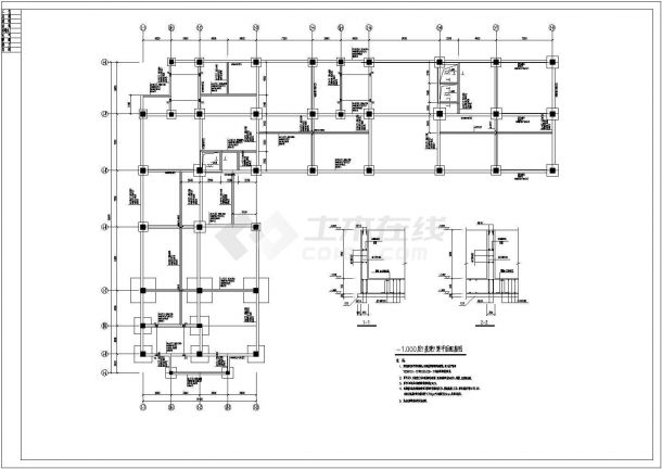 某地上四层框架结构办公楼结构设计图（含结构设计总说明）-图二
