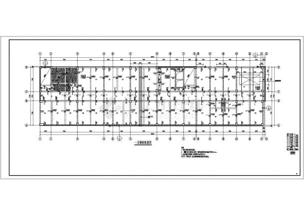 辽宁某六层框架办公楼结构设计图（筏形基础）-图一