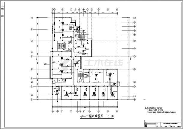【北京】8284㎡某两层教学楼空调与制冷系统设计图-图一