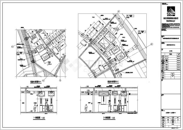 [安徽]54383㎡四层大型科技文化中心空调通风防排烟系统设计施工图(机房设计)-图一