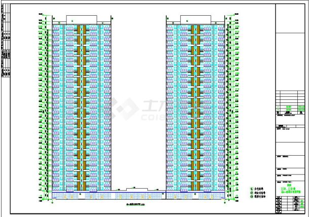 某地超高层33外带无障碍综合楼建筑施工图-图一