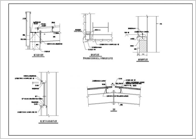 某地单层的钢结构厂房节点施工图纸_图1